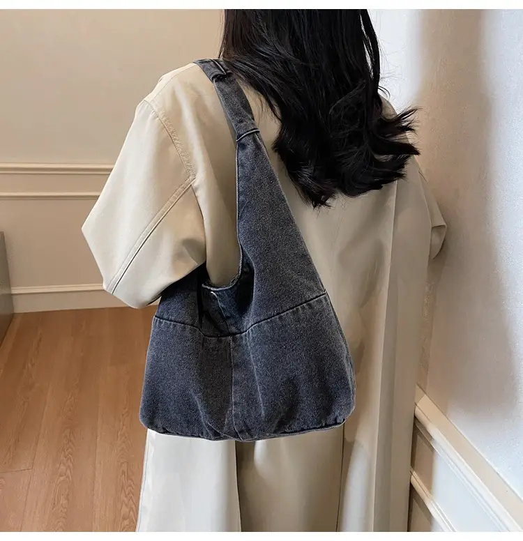 Women Denim Shoulder Bag Commuter Light Blue — feature 23