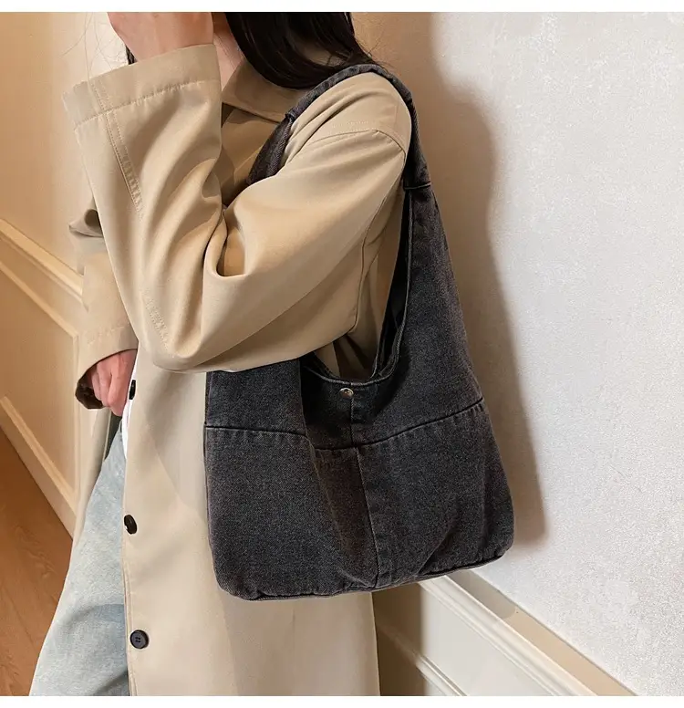 Women Denim Shoulder Bag Commuter Light Blue — feature 25