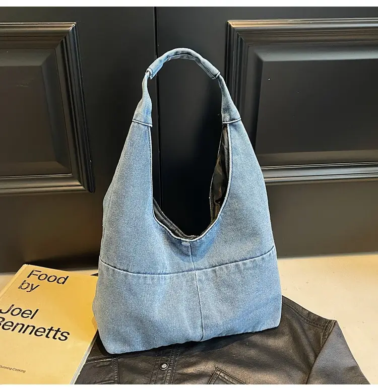 Women Denim Shoulder Bag Commuter Light Blue — feature 27
