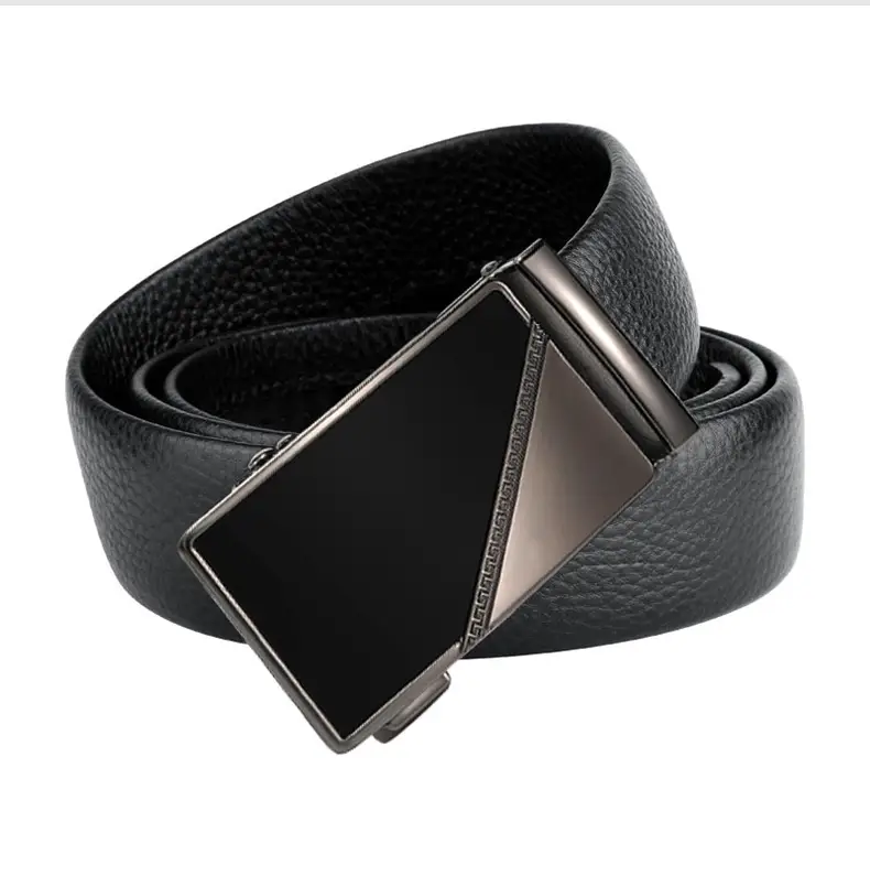 Men's Black Cowhide Belt with Silver Buckle — feature 12