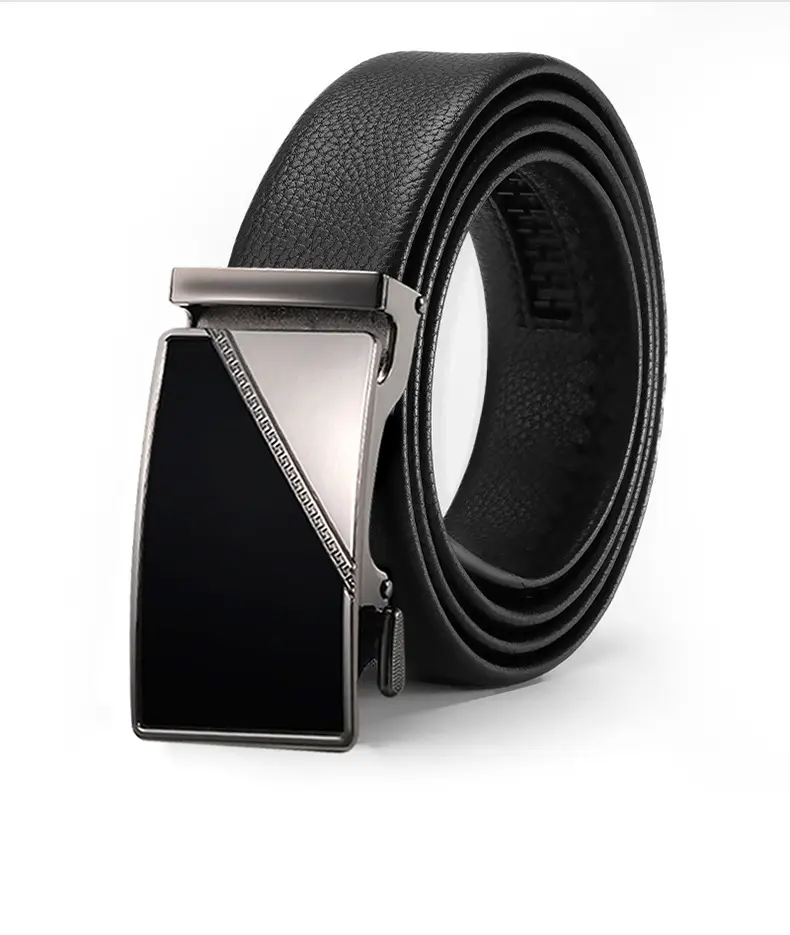 Men's Black Cowhide Belt with Silver Buckle — feature 13