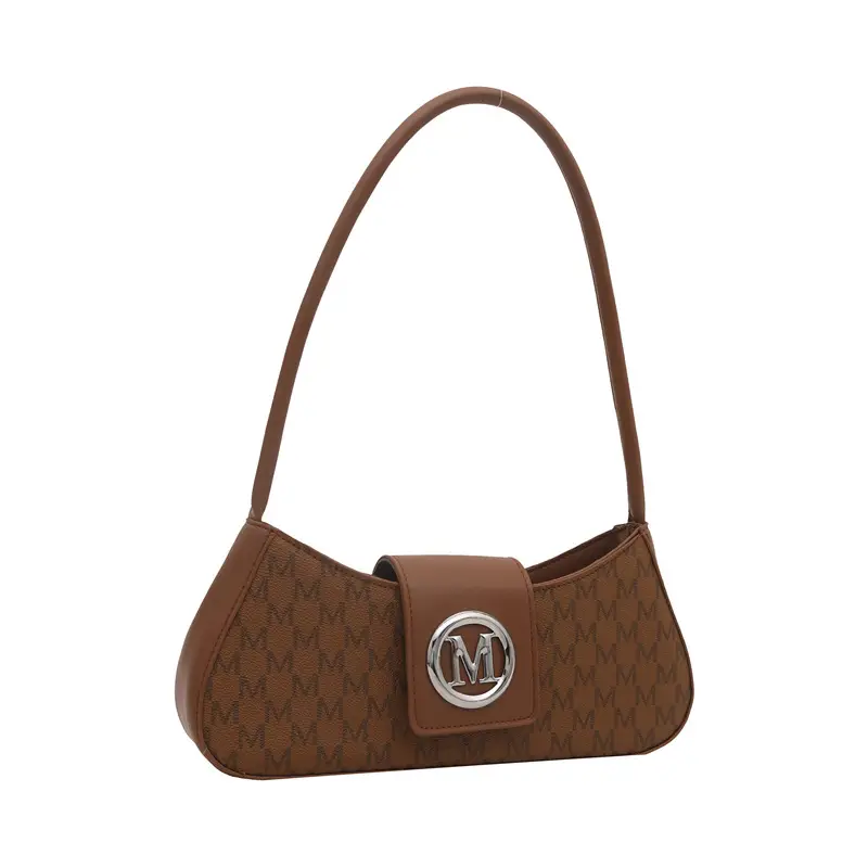 Korean Style Women's Letter Printed Shoulder Bag Brown - Image 3