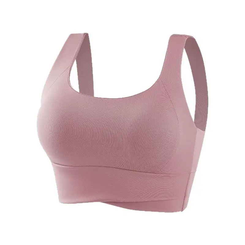 Women's Shockproof Anti-Sagging Fixed Cup Sports Bra White - Image 14