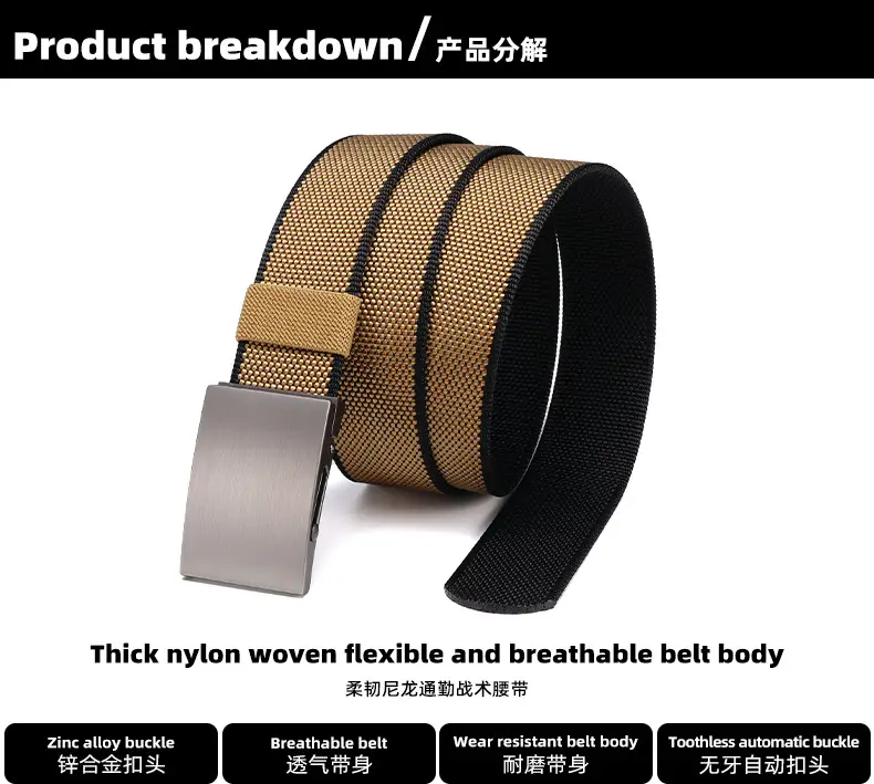 Men's Automatic Buckle Belt with Gold Mesh Strap — feature 10