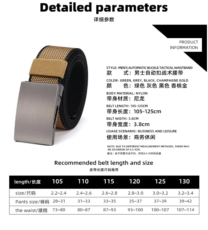 Men's Automatic Buckle Belt with Gold Mesh Strap — feature 14