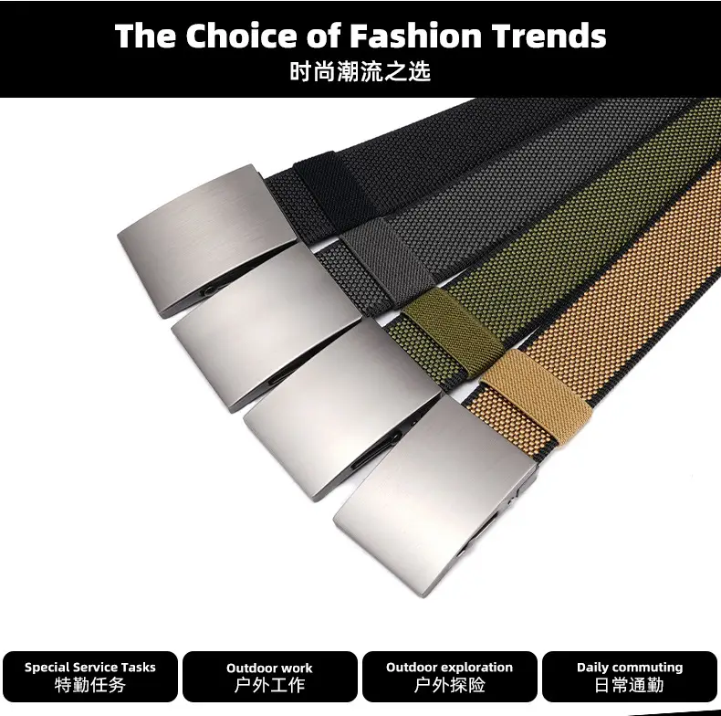 Men's Automatic Buckle Belt with Gold Mesh Strap — feature 2