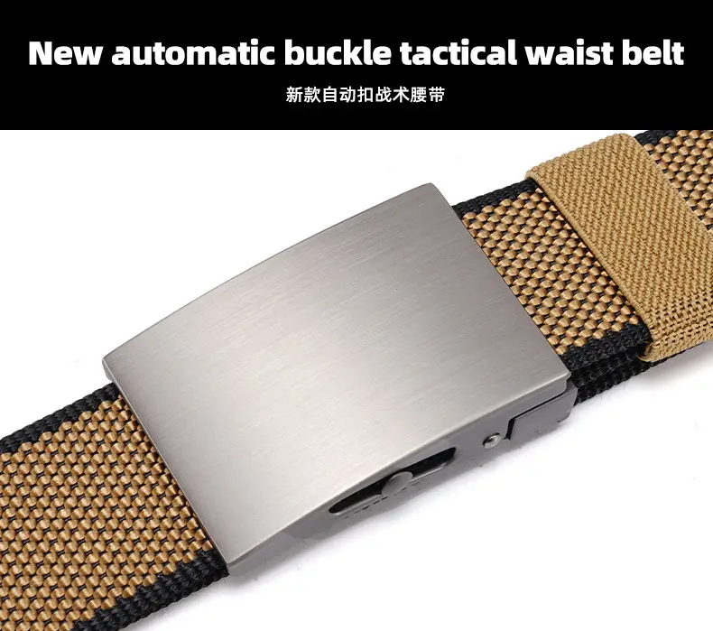 Men's Automatic Buckle Belt with Gold Mesh Strap — feature 4