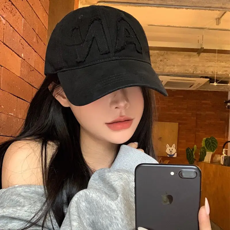 Large Letter Embroidered Pink Baseball Cap Women Spring Autumn Korean Style - Image 8