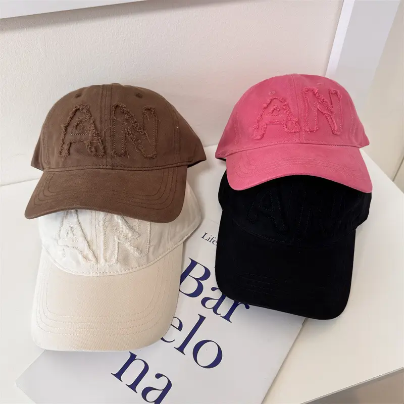 Large Letter Embroidered Pink Baseball Cap Women Spring Autumn Korean Style - Image 9