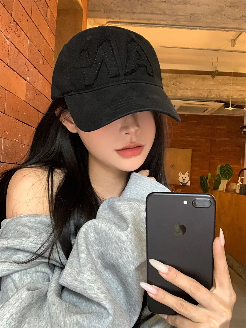 Large Letter Embroidered Pink Baseball Cap Women Spring Autumn Korean Style — feature 10