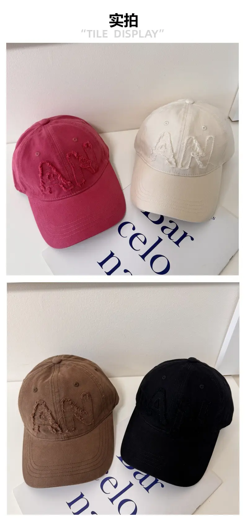 Large Letter Embroidered Pink Baseball Cap Women Spring Autumn Korean Style — feature 3