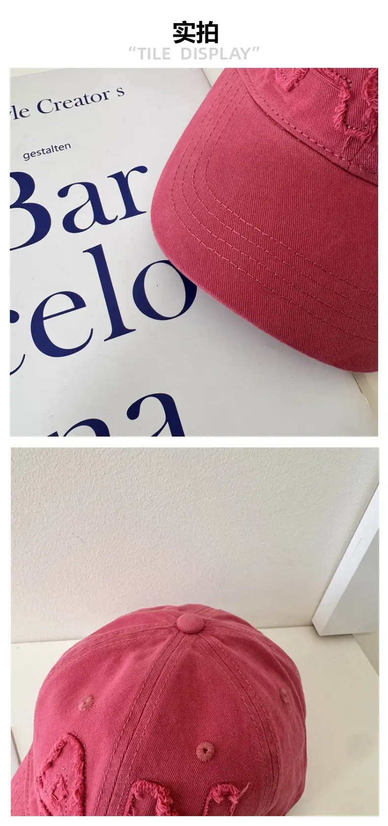 Large Letter Embroidered Pink Baseball Cap Women Spring Autumn Korean Style — feature 4