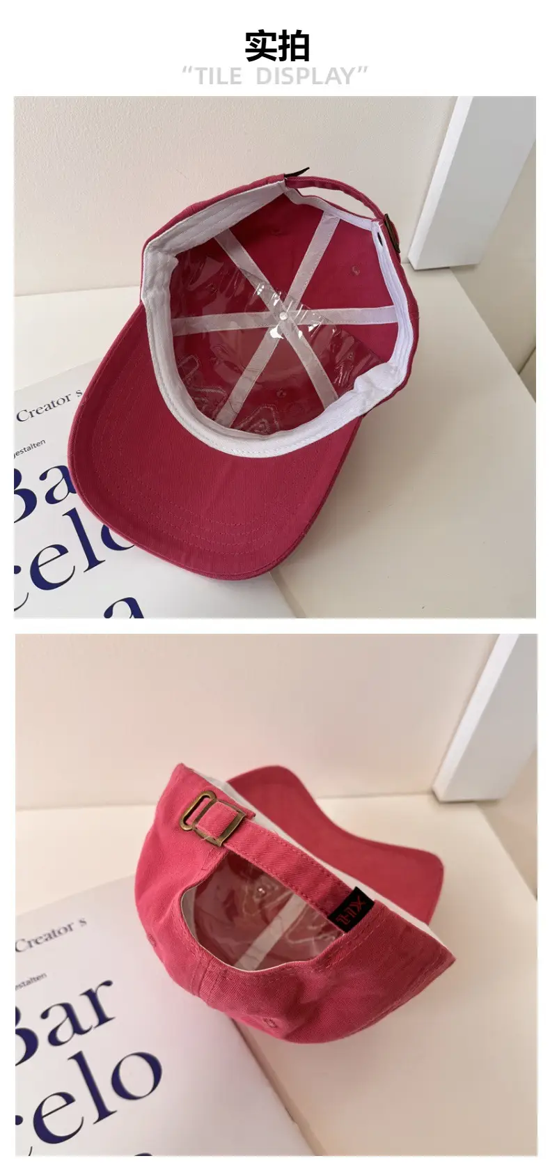 Large Letter Embroidered Pink Baseball Cap Women Spring Autumn Korean Style — feature 5
