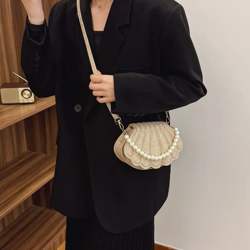Pink Pearl Embellished Shoulder Bag for Women - Image 6