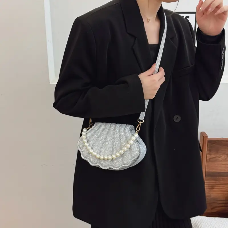Pink Pearl Embellished Shoulder Bag for Women - Image 7