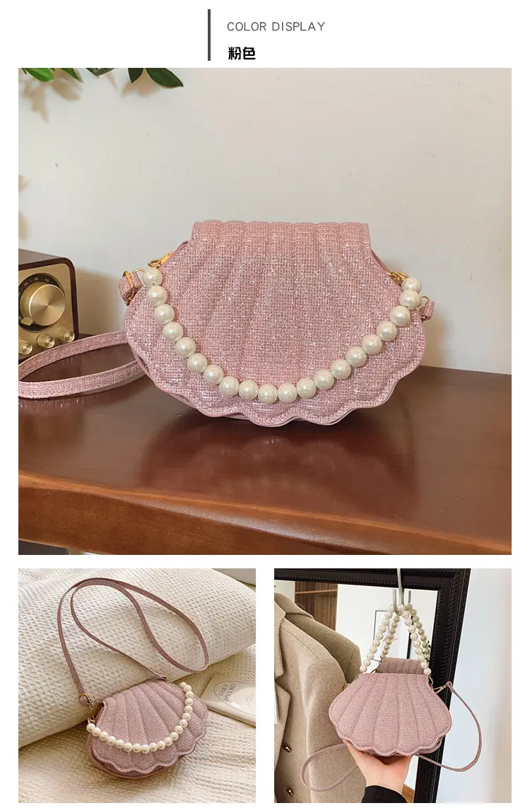 Pink Pearl Embellished Shoulder Bag for Women — feature 21