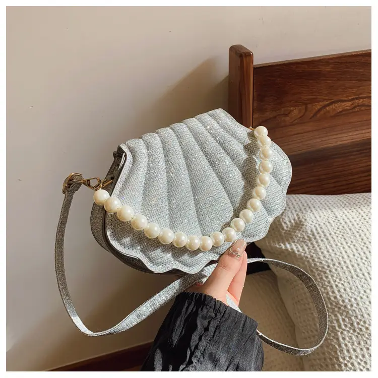 Pink Pearl Embellished Shoulder Bag for Women - Image 3