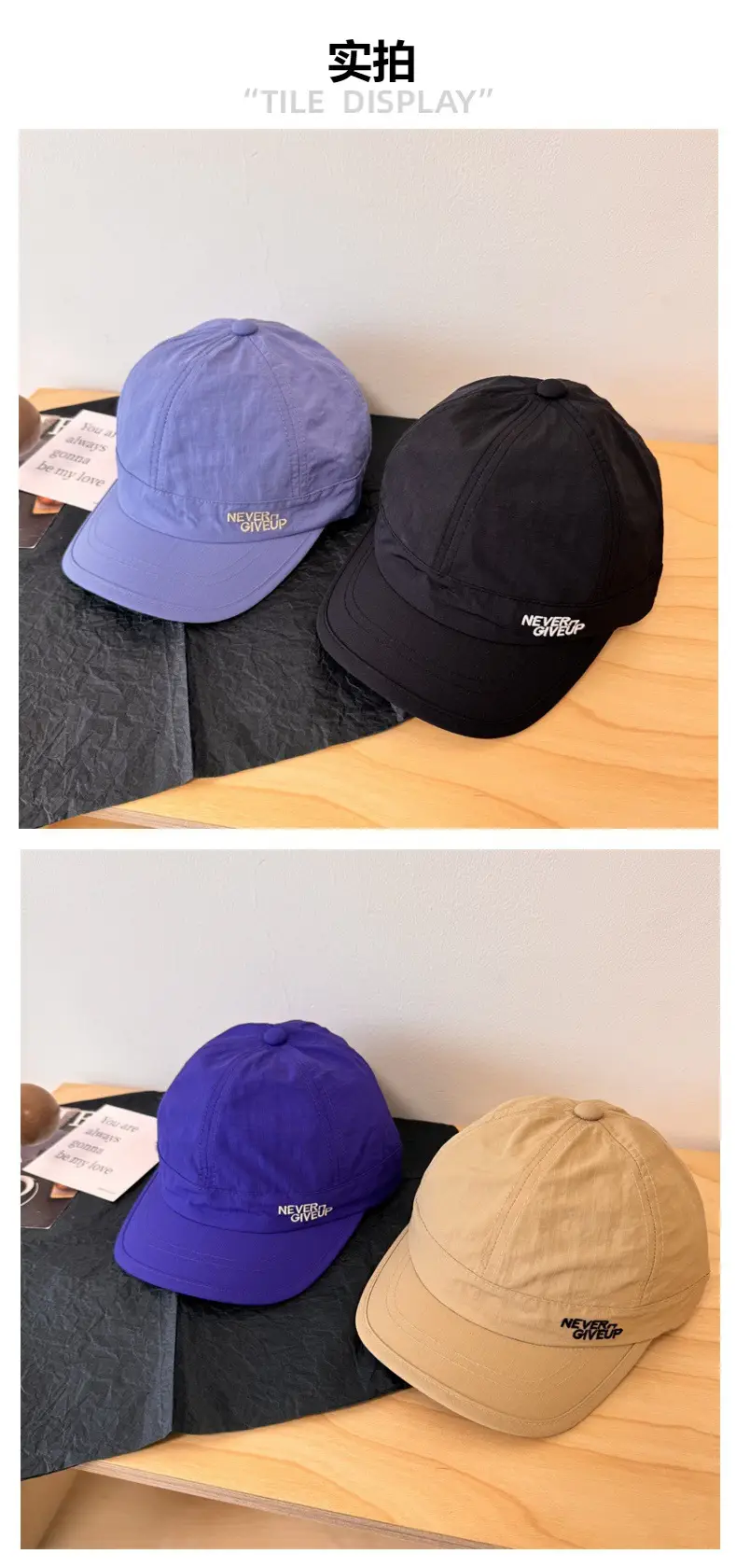Japanese Style Unisex Brim Cap Blue White Quick Dry Sunshade — feature 3