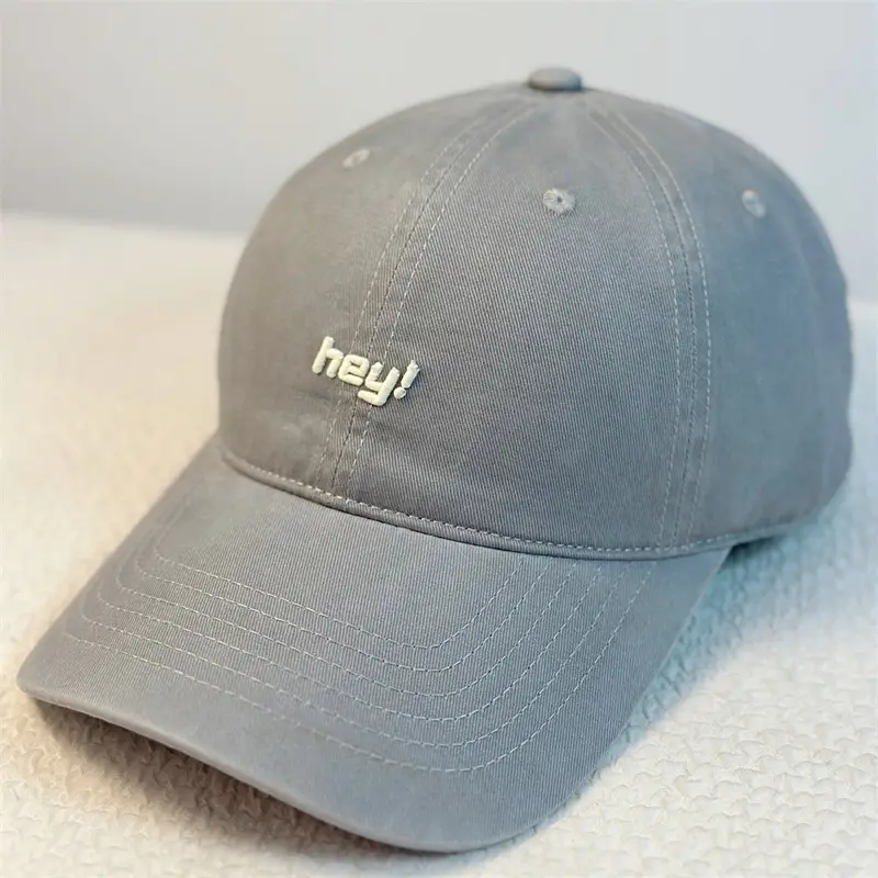 Three-Denim Embroidered Baseball Caps Pink & Green - Image 10