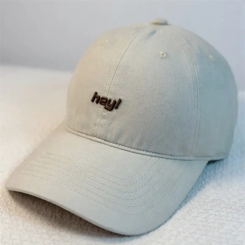 Three-Denim Embroidered Baseball Caps Pink & Green - Image 2