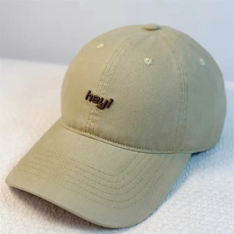 Three-Denim Embroidered Baseball Caps Pink & Green - Image 4