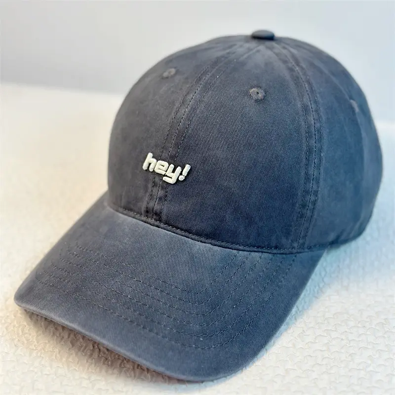 Three-Denim Embroidered Baseball Caps Pink & Green - Image 8