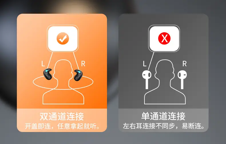 Wireless Bluetooth Headset Ultra Thin Sleep Earbuds β feature 12