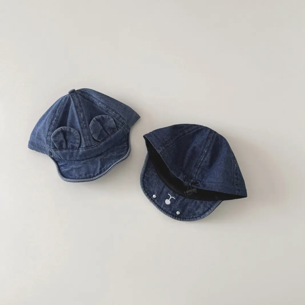 Girls Denim Bear Ears Cap Spring Autumn 2025 - Image 4