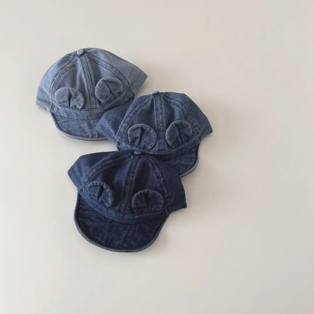 Girls Denim Bear Ears Cap Spring Autumn 2025 - Image 5