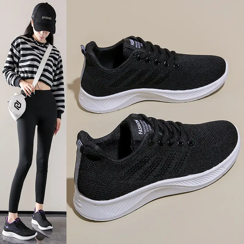 Shoes women 2025 casual soft bottom sneaker breathable single shoes fly woven mesh shoes wholesale generation running shoes women - Image 5