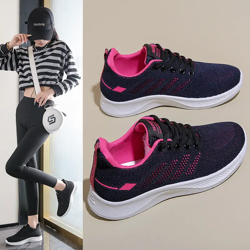 Shoes women 2025 casual soft bottom sneaker breathable single shoes fly woven mesh shoes wholesale generation running shoes women - Image 6