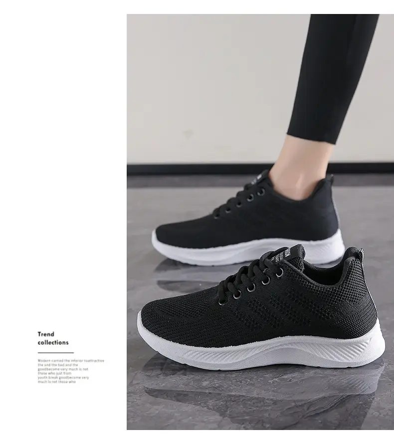 Shoes women 2025 casual soft bottom sneaker breathable single shoes fly woven mesh shoes wholesale generation running shoes women — feature 10