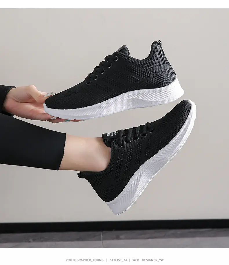 Shoes women 2025 casual soft bottom sneaker breathable single shoes fly woven mesh shoes wholesale generation running shoes women — feature 11