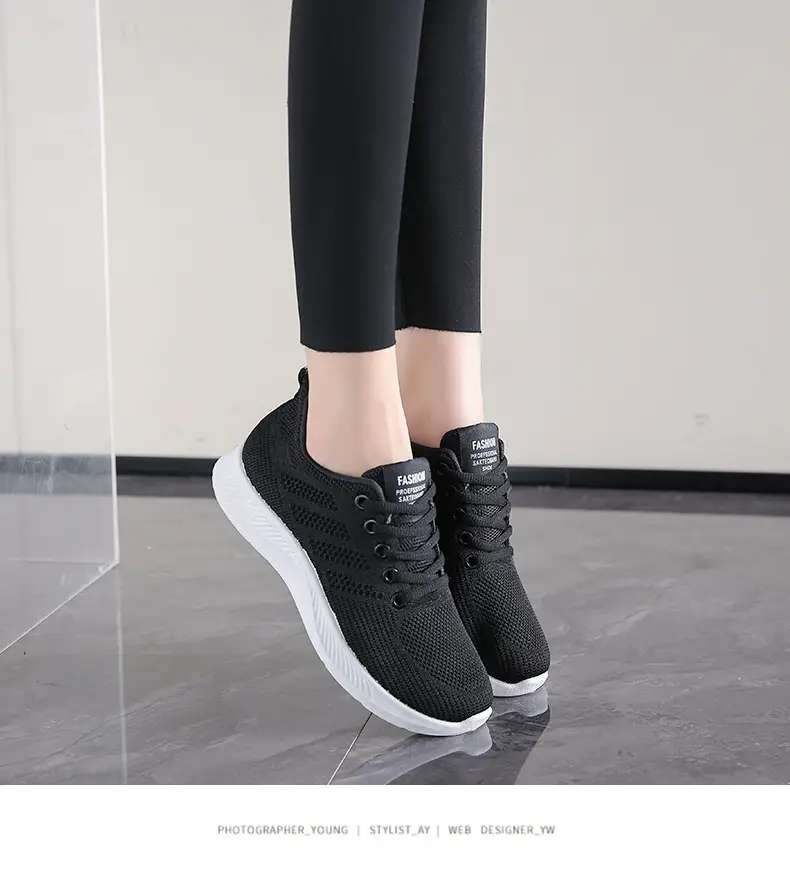 Shoes women 2025 casual soft bottom sneaker breathable single shoes fly woven mesh shoes wholesale generation running shoes women — feature 13