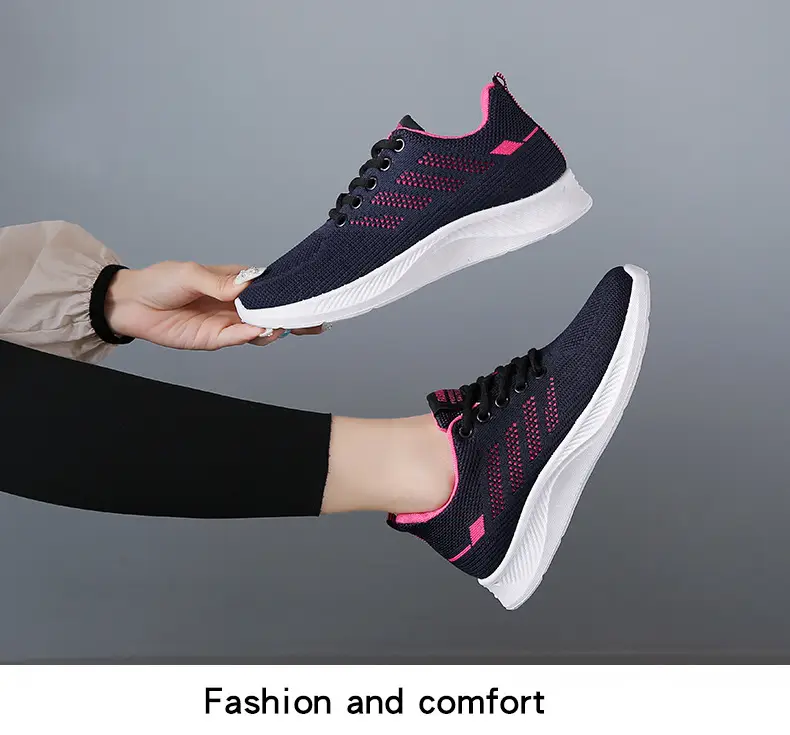 Shoes women 2025 casual soft bottom sneaker breathable single shoes fly woven mesh shoes wholesale generation running shoes women — feature 16
