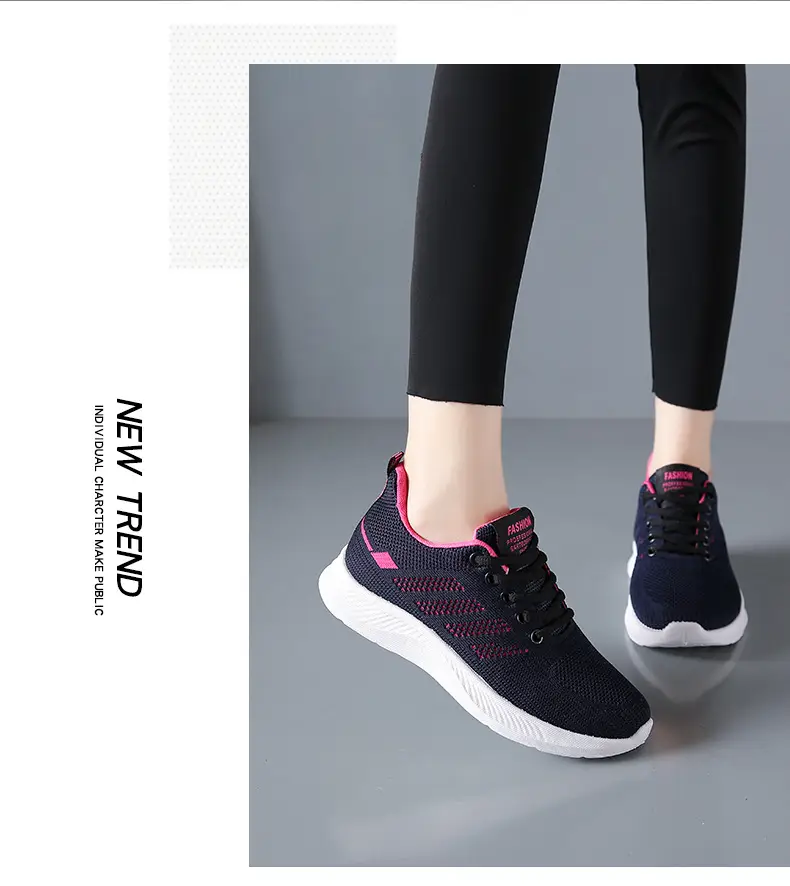 Shoes women 2025 casual soft bottom sneaker breathable single shoes fly woven mesh shoes wholesale generation running shoes women — feature 18