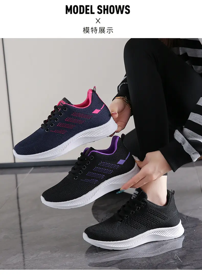 Shoes women 2025 casual soft bottom sneaker breathable single shoes fly woven mesh shoes wholesale generation running shoes women — feature 9