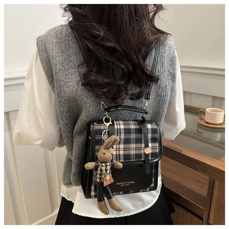Vintage Plaid Shoulder Bag for Women 2025 New Autumn Winter — feature 10