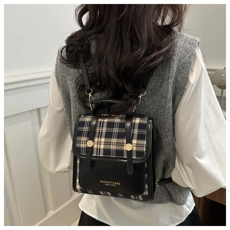 Vintage Plaid Shoulder Bag for Women 2025 New Autumn Winter — feature 13