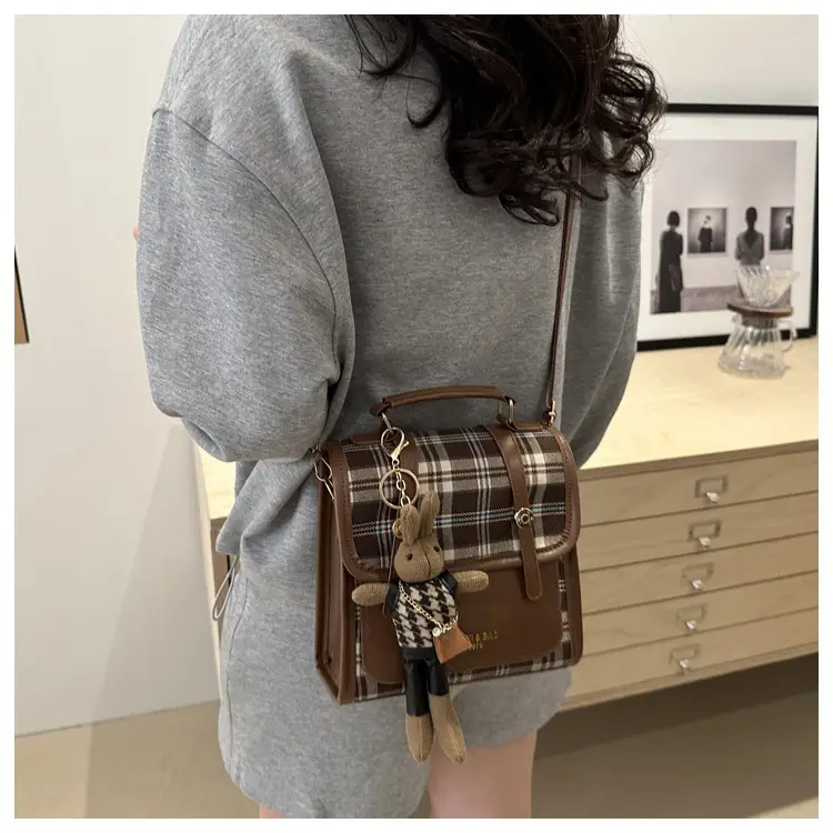 Vintage Plaid Shoulder Bag for Women 2025 New Autumn Winter — feature 15