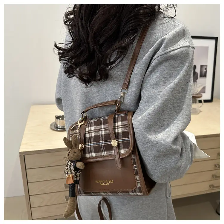 Vintage Plaid Shoulder Bag for Women 2025 New Autumn Winter — feature 16
