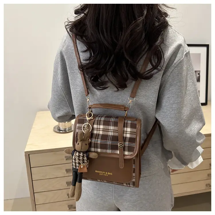 Vintage Plaid Shoulder Bag for Women 2025 New Autumn Winter — feature 17