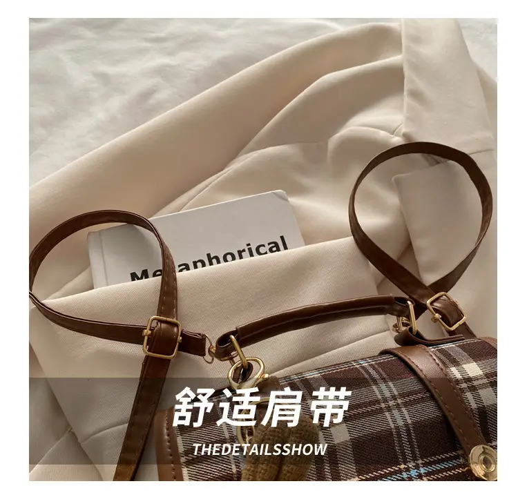 Vintage Plaid Shoulder Bag for Women 2025 New Autumn Winter — feature 5