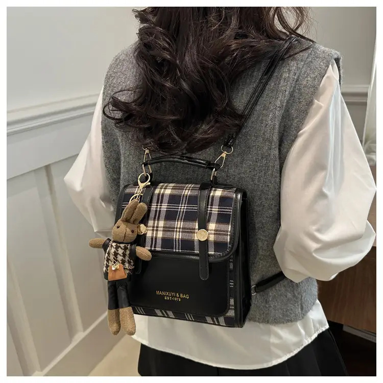 Vintage Plaid Shoulder Bag for Women 2025 New Autumn Winter — feature 9