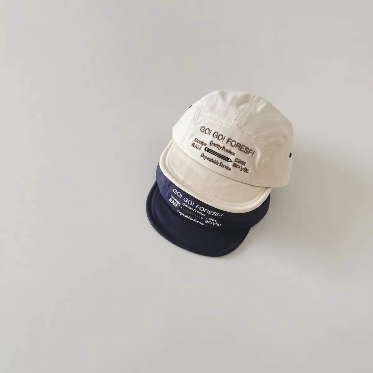 White Embroidered Kids Cap 2025 Spring Autumn New - Image 5