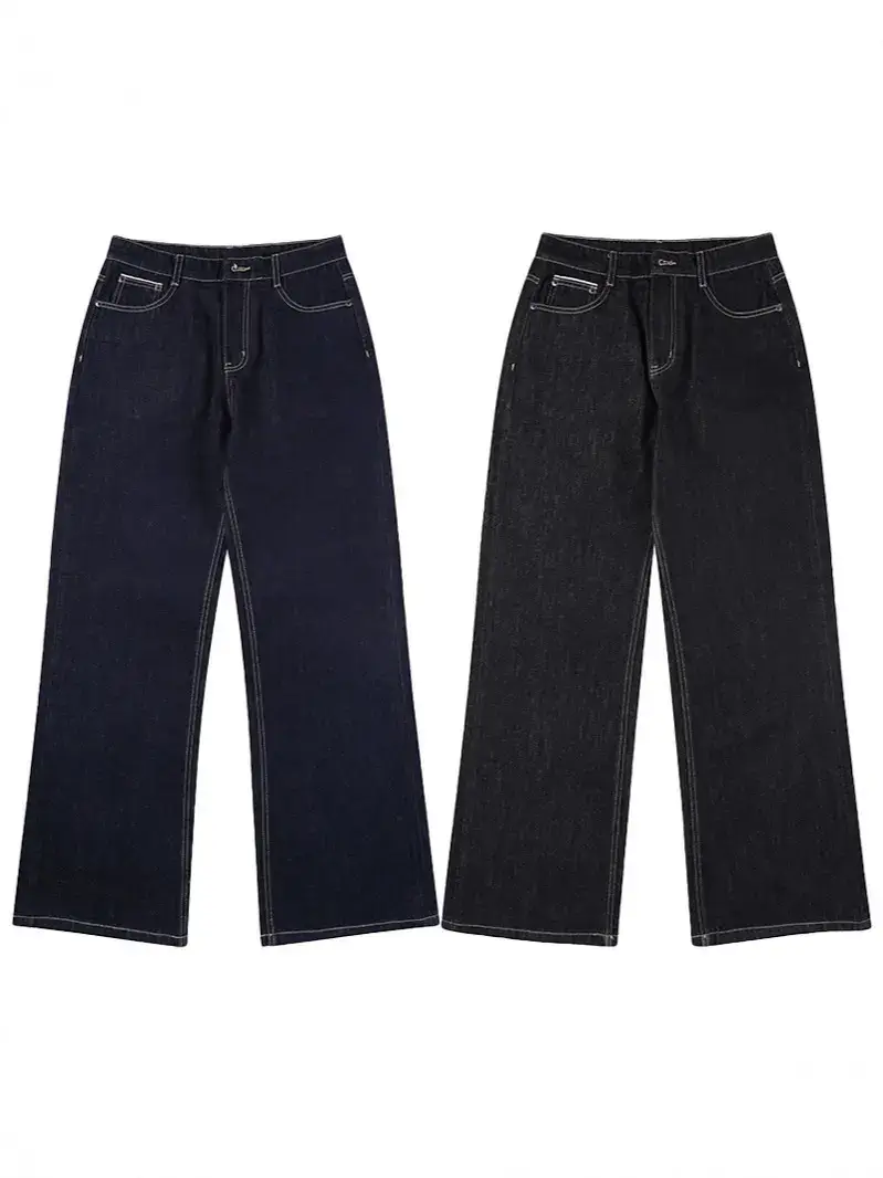 Dark Blue Cattle Jeans for Men Loose Classic Fit