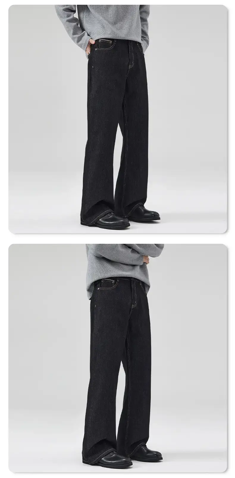 Dark Blue Cattle Jeans for Men Loose Classic Fit — feature 13