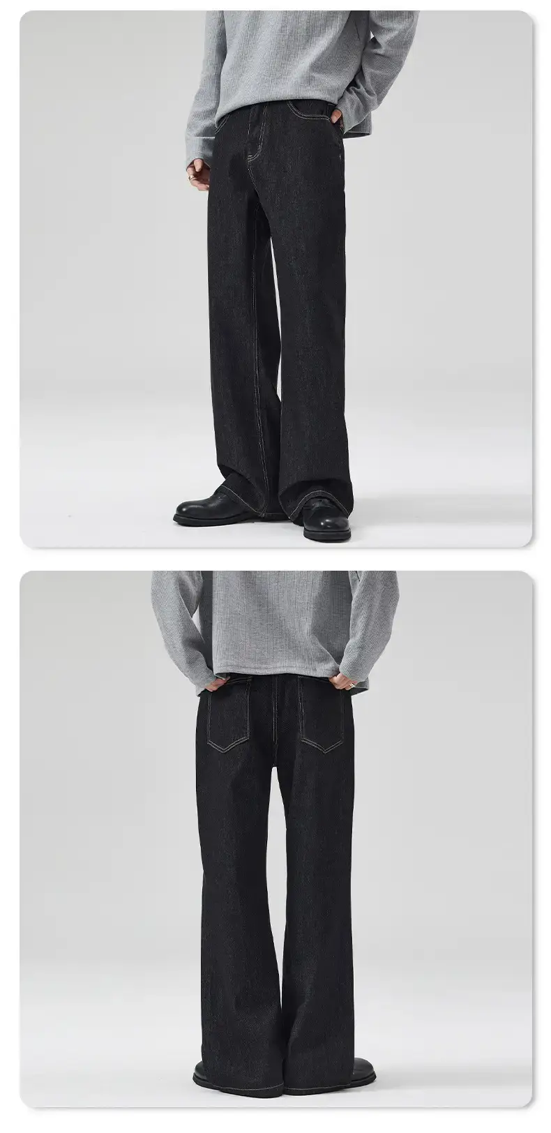 Dark Blue Cattle Jeans for Men Loose Classic Fit — feature 15