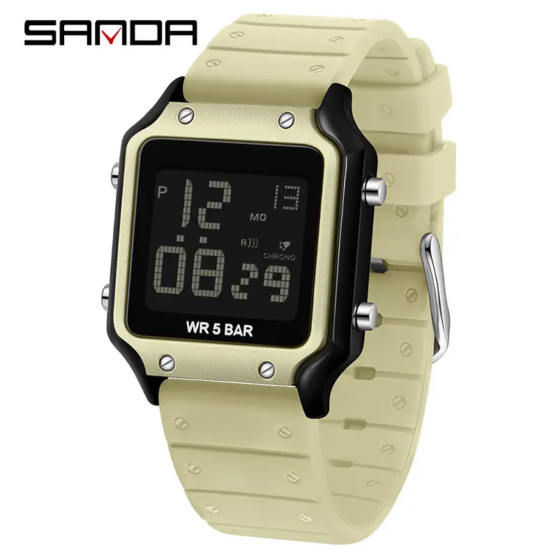Sanda Multifunctional Square Watch for Students Waterproof Sports Fashion - Image 11