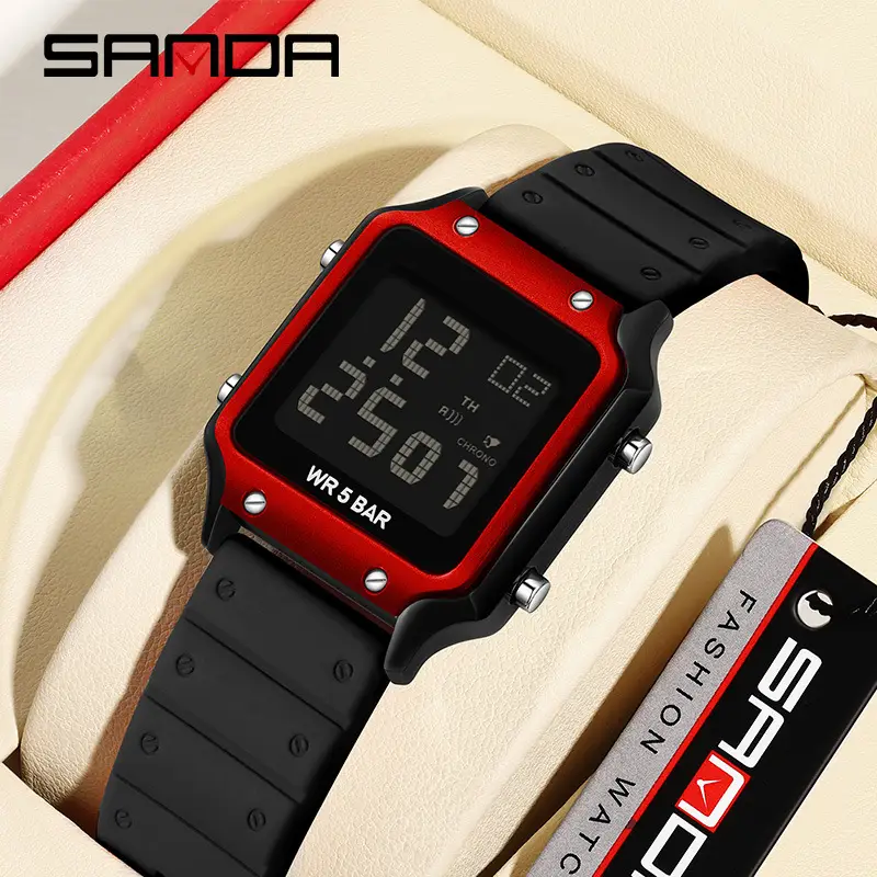 Sanda Multifunctional Square Watch for Students Waterproof Sports Fashion - Image 13